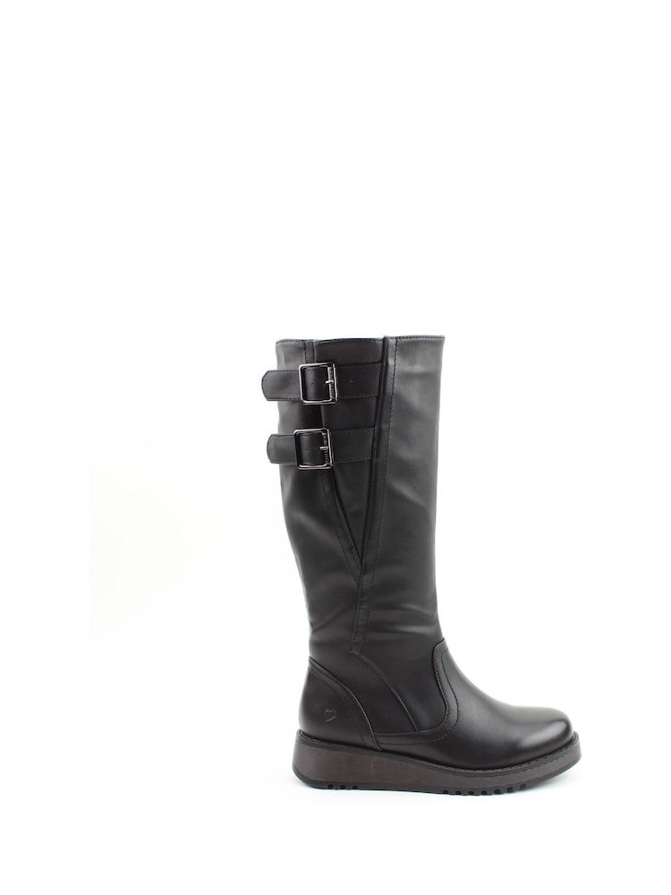 Heavenly Feet Black Bernice Mid Boots - Image 1 of 6