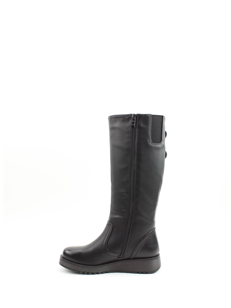 Heavenly Feet Black Bernice Mid Boots - Image 2 of 6