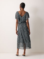 Jigsaw Grey Polka Dot Chiffon Dress - Image 2 of 2
