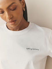 Weiß - Nothing Ordinary Logo Heavyweight Pure Cotton Boxy T-Shirt - Bild 5 von 5