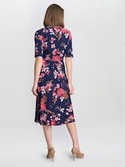 Gina Bacconi Blue Lou Floral Print Midi Dress - Image 2 of 4
