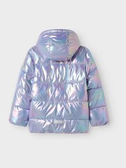 Name It Purple Metallic Shine Puffer Jacket - Image 2 of 3