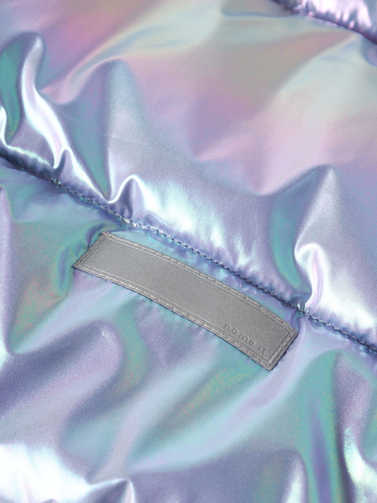Name It Purple Metallic Shine Puffer Jacket - Image 3 of 3