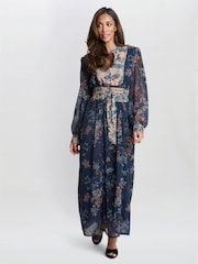 Gina Bacconi Blue Renata Boho Dress - Image 1 of 6