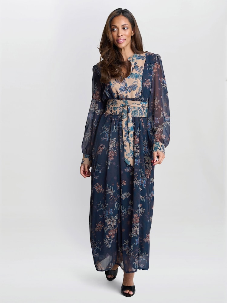 Gina Bacconi Blue Renata Boho Dress - Image 1 of 6