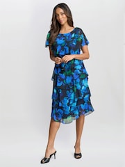 Gina Bacconi Blue Matilda Floral Tier Dress - Image 3 of 7