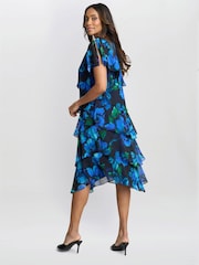 Gina Bacconi Blue Matilda Floral Tier Dress - Image 6 of 7