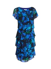 Gina Bacconi Blue Matilda Floral Tier Dress - Image 7 of 7