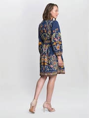 Gina Bacconi Blue Liberty Embroidered Dress - Image 5 of 7
