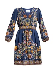 Gina Bacconi Blue Liberty Embroidered Dress - Image 7 of 7