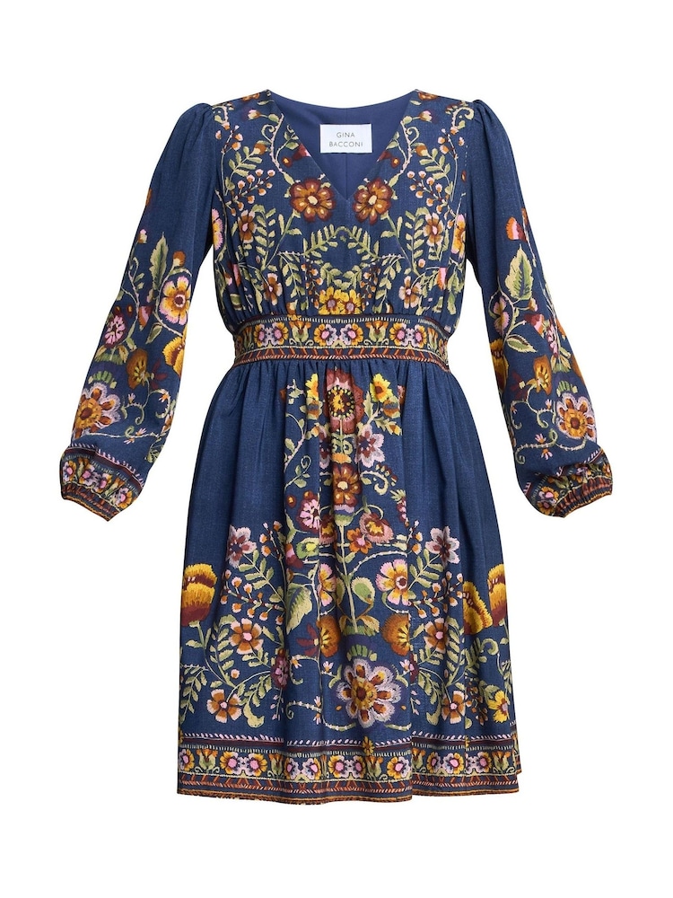 Gina Bacconi Blue Liberty Embroidered Dress - Image 7 of 7 Gina Bacconi Blue Liberty Embroidered Dress - Image 7 of 7