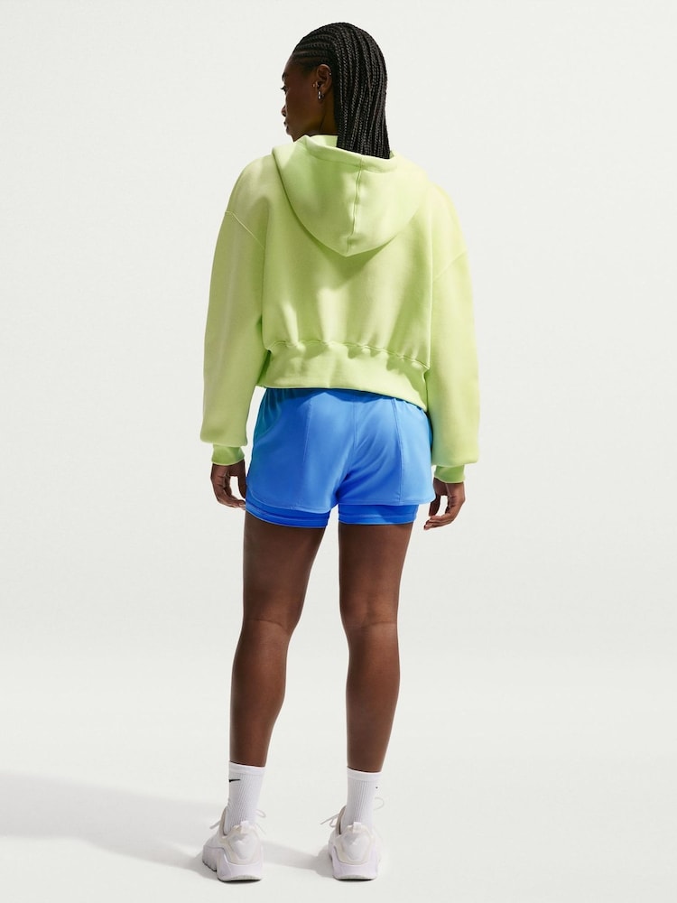 Albastru - Pantaloni scurți Nike One Dri-FIT Mid-Rise 3" 2-în-1 - Imaginea 2 din 6