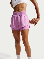 Nike Purple One Dri-FIT Mid-Rise 3" 2-in-1 Shorts - Image 3 of 6