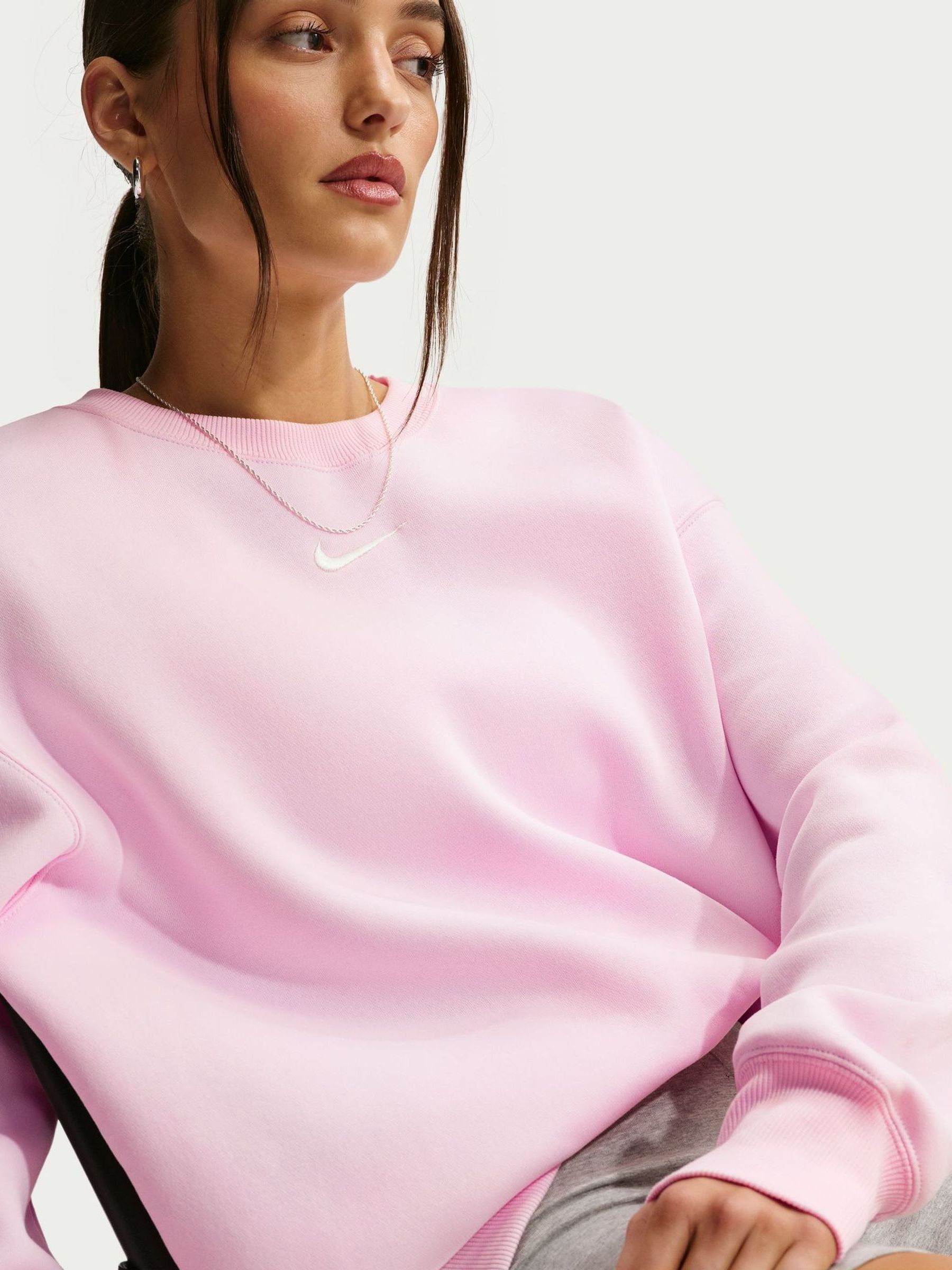 nike pink oversized sweatshirt