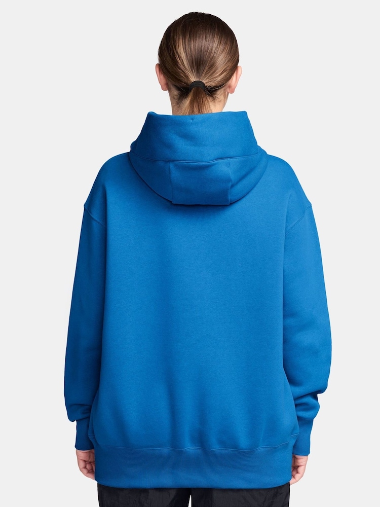 Nike Photo Blue Oversized Mini Sportswear Phoenix Fleece Swoosh Pullover Hoodie - Image 2 of 3 Nike Photo Blue Oversized Mini Sportswear Phoenix Fleece Swoosh Pullover Hoodie - Image 2 of 3