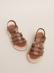 Lipsy グラディエーター ハートチャーム エスパドリーユ フラットフォーム サンダル - 画像 1 / 4