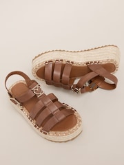 Lipsy グラディエーター ハートチャーム エスパドリーユ フラットフォーム サンダル - 画像 3 / 4