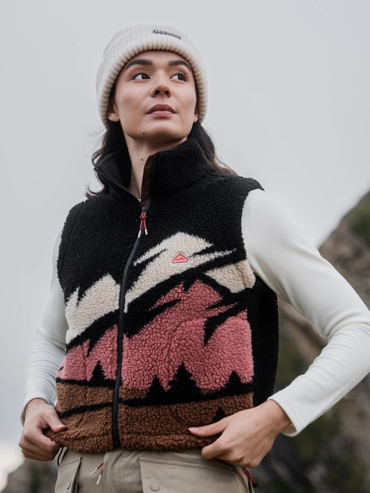 Sealskinz Rushall Womens Sherpa Zip Up Black Gilet - Image 1 of 6
