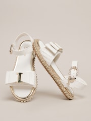 Lipsy 編み込み ボウディテール ツーパート ビーズ エスパドリーユサンダル - 画像 1 / 4