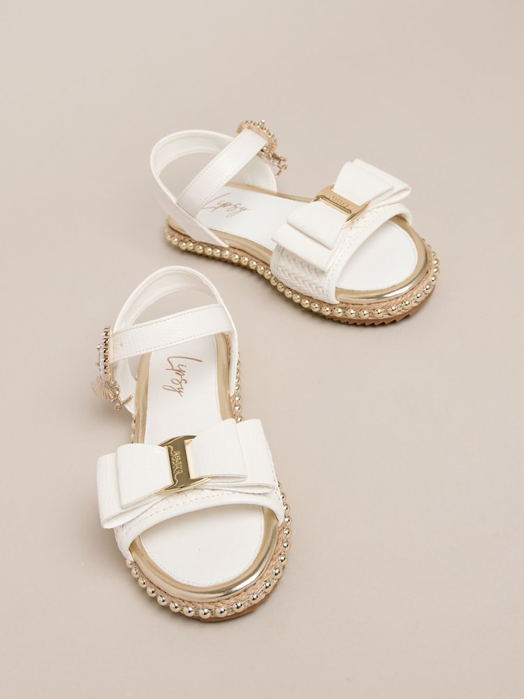 Lipsy 編み込み ボウディテール ツーパート ビーズ エスパドリーユサンダル - 画像 2 / 4