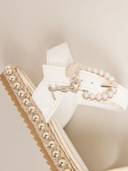 Lipsy 編み込み ボウディテール ツーパート ビーズ エスパドリーユサンダル - 画像 4 / 4