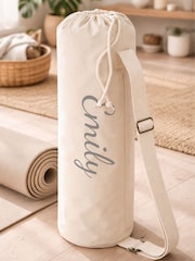 Loveabode Natural Personalised Name Carry Bag For Yoga and Pilates Mat - Image 1 of 4