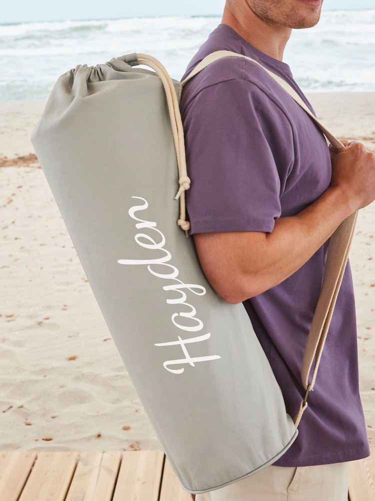 Loveabode Natural Personalised Name Carry Bag For Yoga and Pilates Mat - Image 1 of 4 Loveabode Natural Personalised Name Carry Bag For Yoga and Pilates Mat - Image 1 of 4