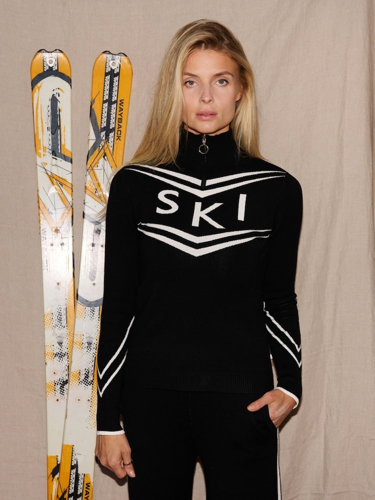 The Little Tailor Zip Neck Ski Christmas Jumper - Image 1 of 7 The Little Tailor Zip Neck Ski Christmas Jumper - Image 1 of 7