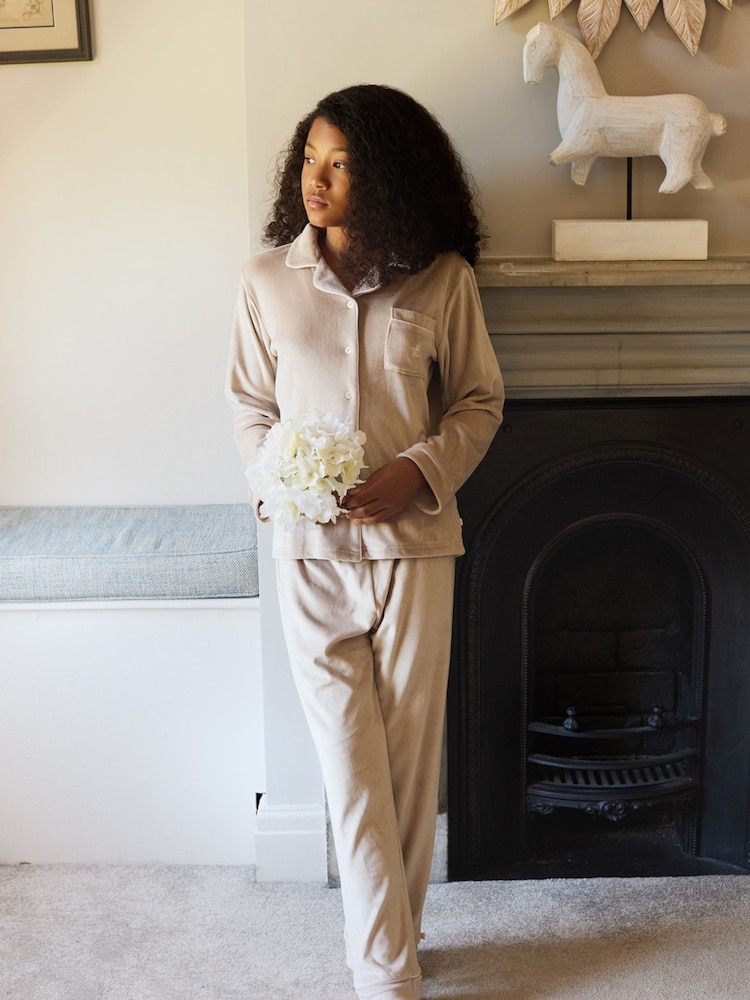 The Little Tailor Kids Luxury Soft Touch Velour Christmas Pyjamas - Image 1 of 13