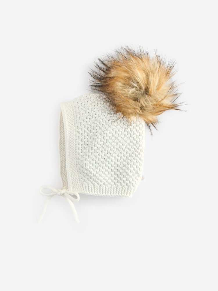 The Little Tailor Baby Pom Pom Textured Knitted Hat - Image 1 of 1