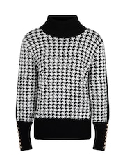 The Little Tailor Luxury Dogtooth Design Knit Black Jumper - Image 9 of 9