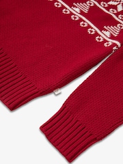 The Little Tailor Kids Red Christmas Half Fairisle Cotton Jumper - Bild 8 von 8