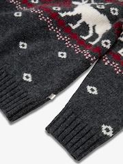 The Little Tailor Kids Zip Neck Festive Fairisle Jumper - Image 8 of 8