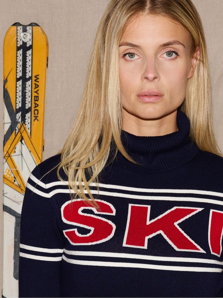 The Little Tailor Ski Text Slim Fit Christmas Jumper - Image 2 of 6 The Little Tailor Ski Text Slim Fit Christmas Jumper - Image 2 of 6