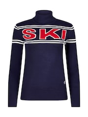 Blau - The Little Tailor Ski Text Slim Fit Christmas Jumper - Bild 3 von 6