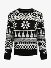 Schwarz - The Little Tailor Chunky Two Tone Fairisle Jumper - Bild 4 von 7