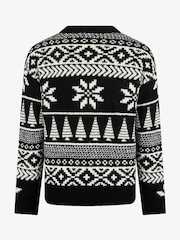 Schwarz - The Little Tailor Chunky Two Tone Fairisle Jumper - Bild 5 von 7