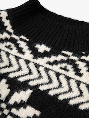 Schwarz - The Little Tailor Chunky Two Tone Fairisle Jumper - Bild 6 von 7