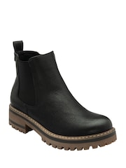 Lotus Black Wide Fit Wide Fit Casual Ankle Boots - Image 1 of 3