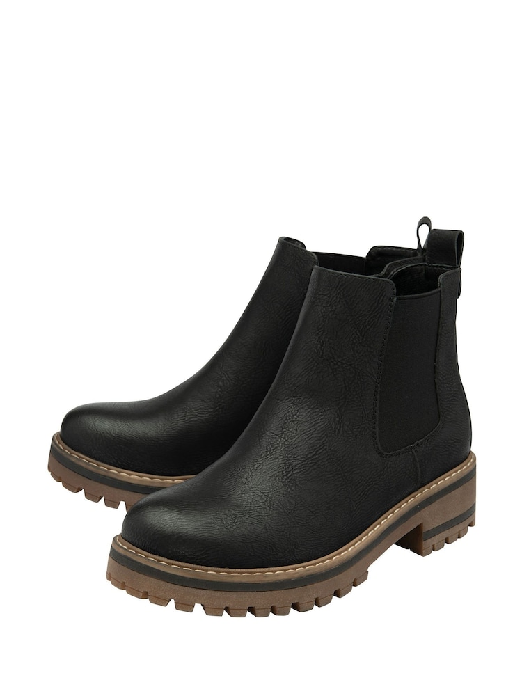 Lotus Black Wide Fit Wide Fit Casual Ankle Boots - Image 2 of 3