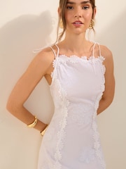 Friends Like These White Sleeveless Embroidery Detail Midi Dress - Image 2 of 4