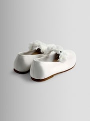 JoJo Maman Bébé White Rose Strap Ballet Pumps - Image 3 of 5