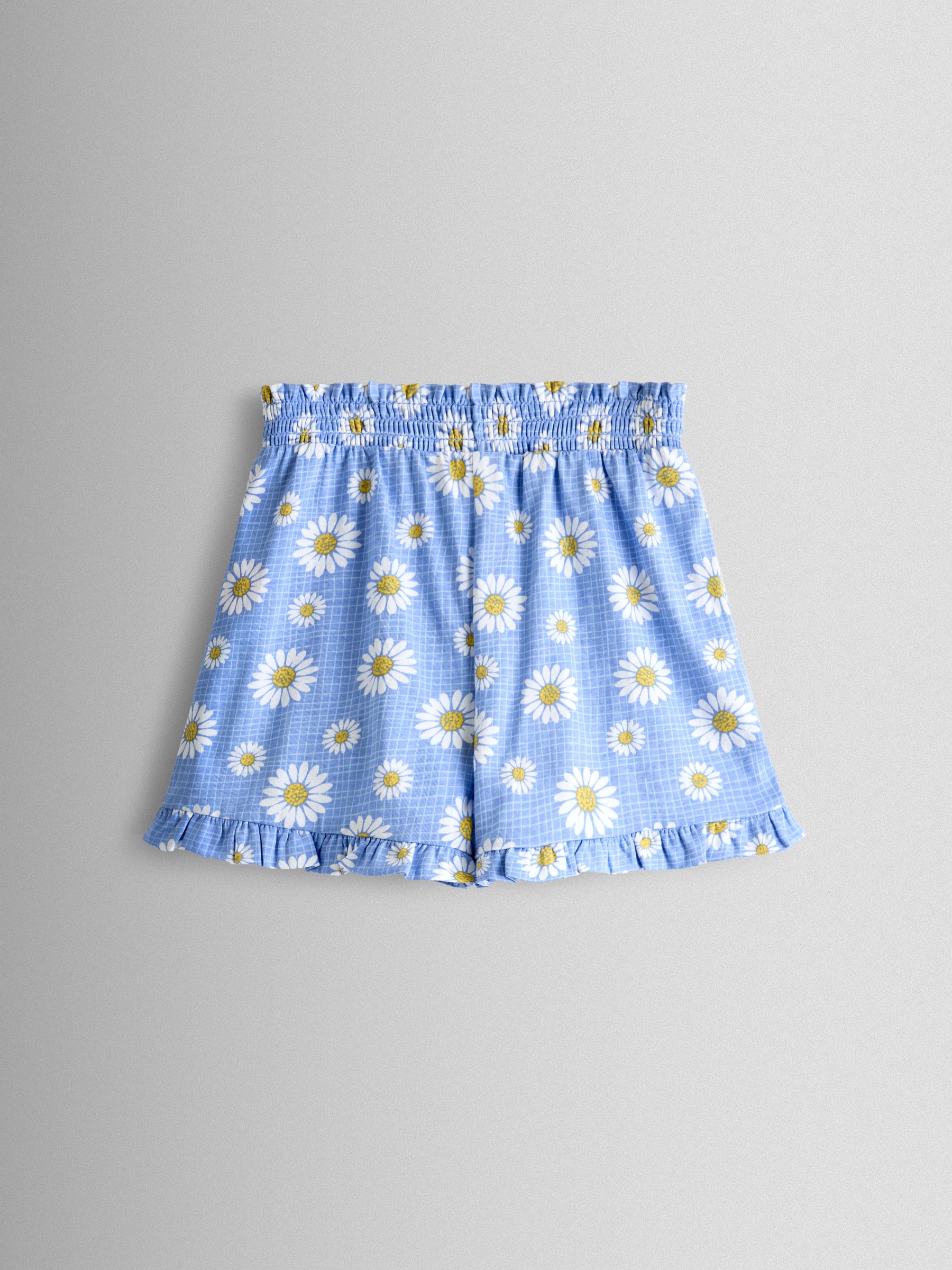 Buy JoJo Maman Bébé Yellow & Blue Daisy 2-Pack Frill Shorts from the ...
