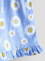 JoJo Maman Bébé Yellow & Blue Daisy 2-Pack Frill Shorts - Image 6 of 7