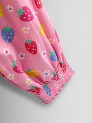 JoJo Maman Bébé Pink Strawberry Strappy Jersey Jumpsuit - Image 4 of 4