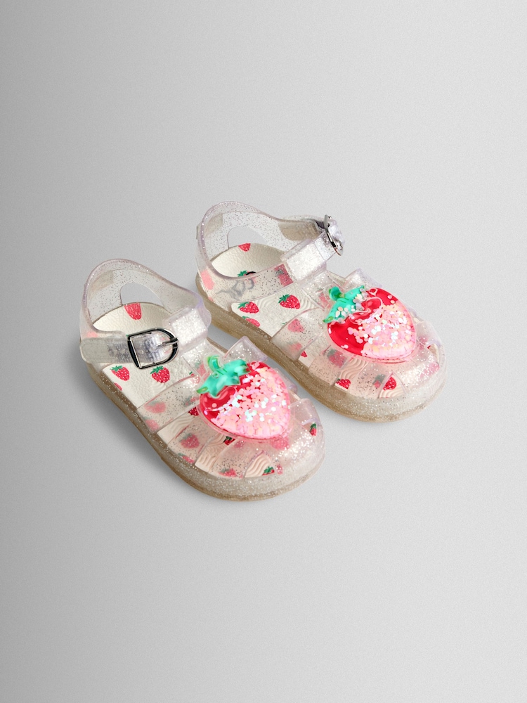 JoJo Maman Bébé Pink Strawberry 3D Jelly Sandals - Image 1 of 5
