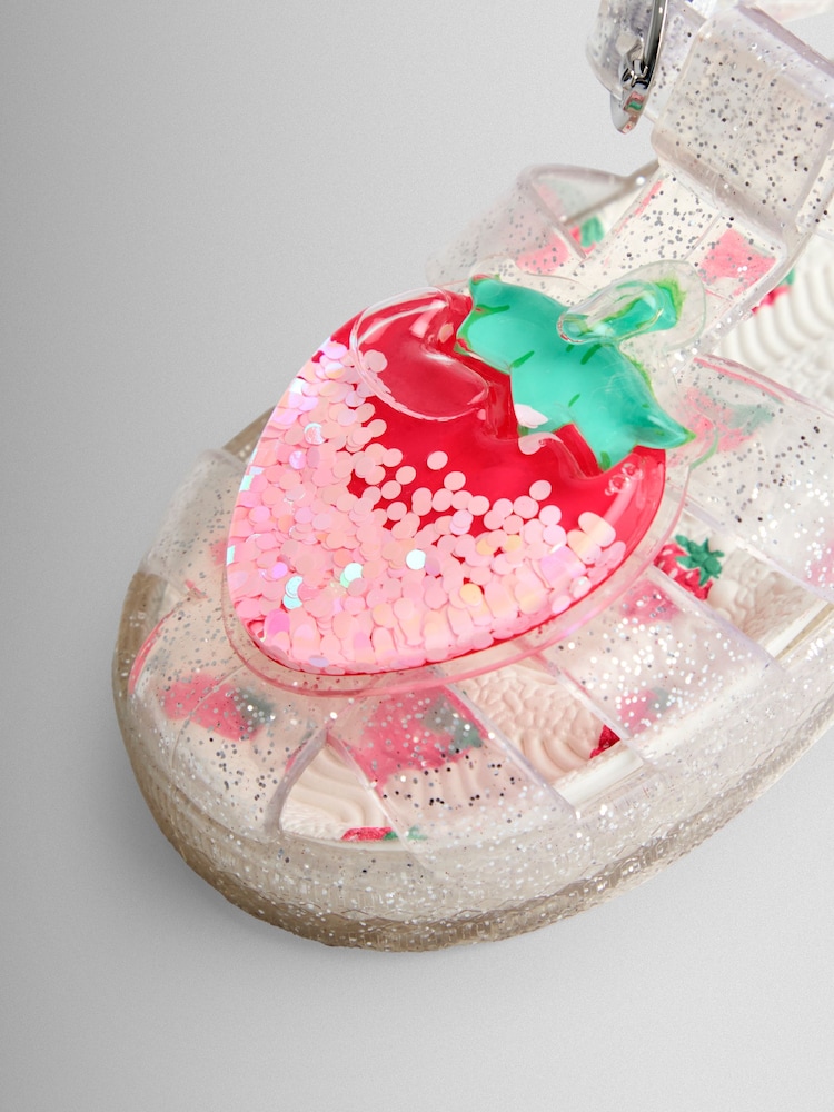 JoJo Maman Bébé Pink Strawberry 3D Jelly Sandals - Image 5 of 5