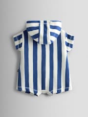 JoJo Maman Bébé Navy Stripe Towelling All-In-One - Image 2 of 4