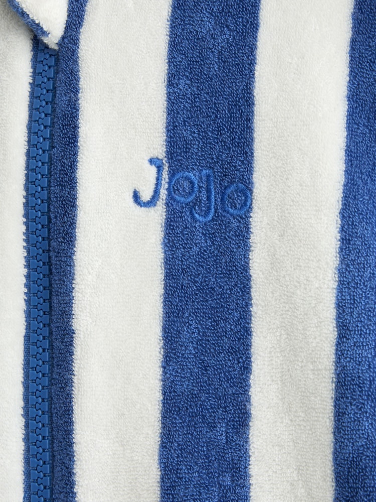 JoJo Maman Bébé Navy Stripe Towelling All-In-One - Image 4 of 4
