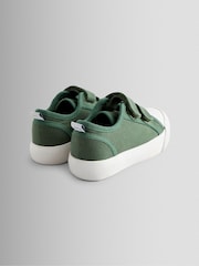 JoJo Maman Bébé Khaki Green Double Strap Canvas Pumps - Image 2 of 4